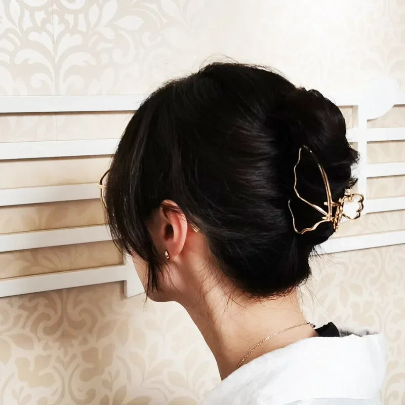 Metal Gold Butterfly Elegant Hair Clip Hair